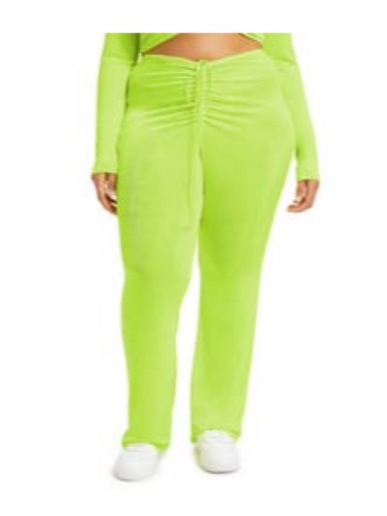 Good American Other - Good American Neon Lime Ruched Front Swim Coverup Pants